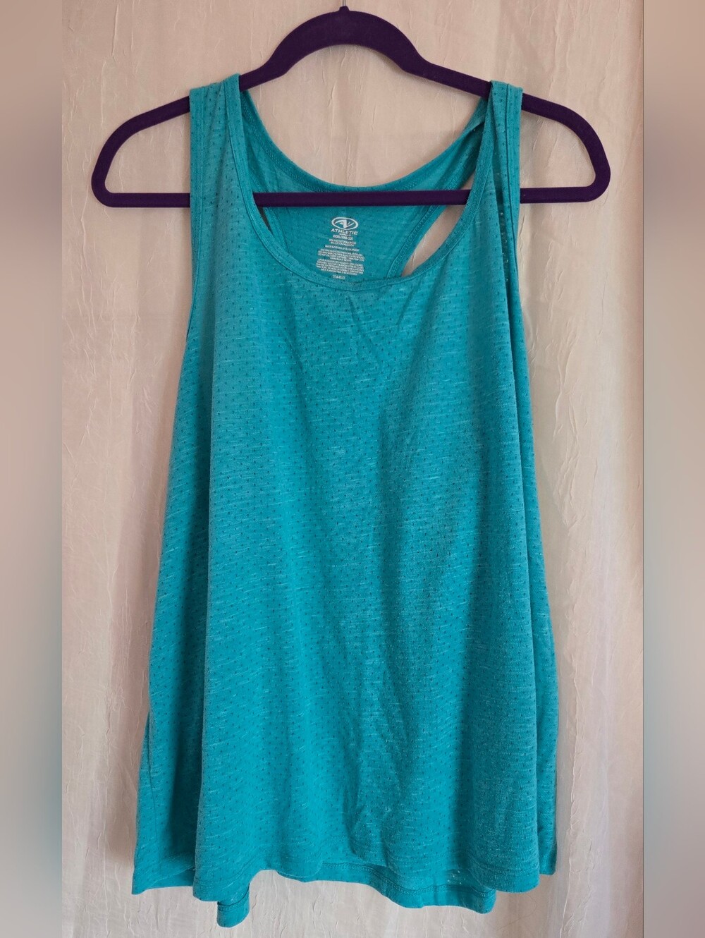 Athletic Works Teal Racerback Performance Tank